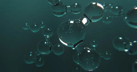 Water Molecules against deep green background Stock Footage 251119879