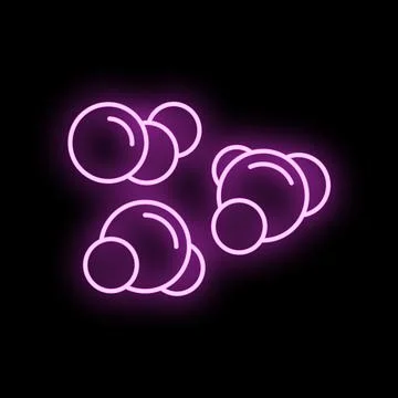 Water molecules neon light drawing on black background Stock Illustration