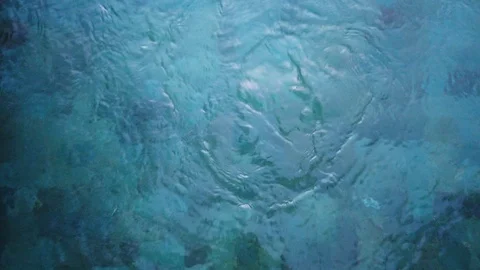 Water in motion in blue pool, close up, 4K Video stock 120994598