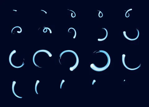 Water motion sprite sheet, Vfx rotate animation Stock Illustration
