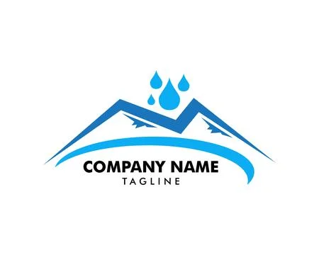 Water Mountain Logo Design Template Element Stock Illustration