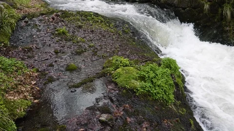 The water of a mountain river finding its way thru rocks Stockbeeldmateriaal 88830930