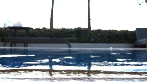Water movement in the pool close up, selective focus Stock Footage 88459982