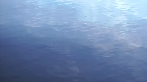 Water movement, tidal, deep blue color, calm water waves reflecting the skies Vídeo Stock 78612393