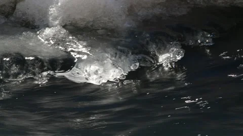 Water Moving With Ice Stock Footage 333349059