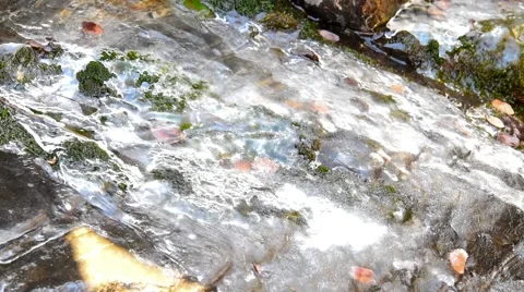 Water Moving Under Ice Stock Footage 48916138