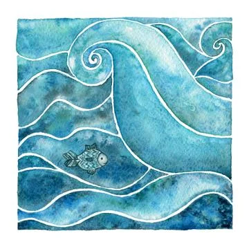 Water. Natural element. Illustrazione stock