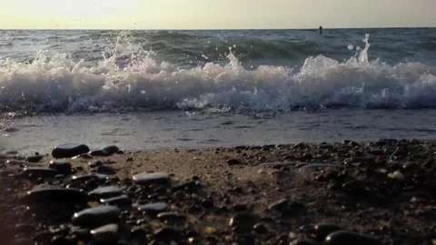 Water next to the ocean Stock Footage 156014932