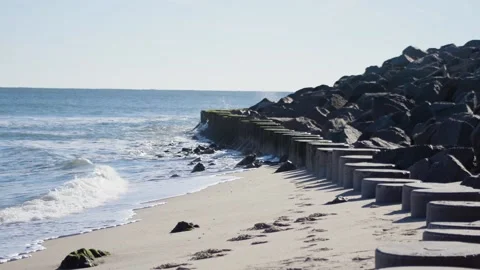 Water next to the ocean Video stock 156017375