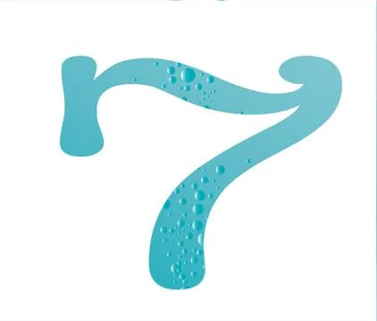 Water number 7 Illustrazione stock