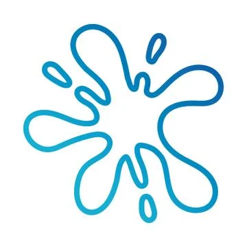 Water ocean splash line gradient style icon 스톡 일러스트