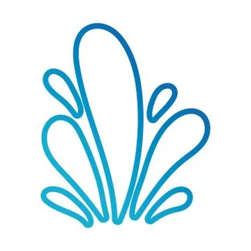 Water ocean splash line gradient style icon Stock Illustration