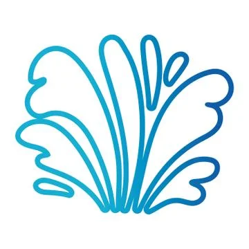 Water ocean splash line gradient style icon Stock Illustration