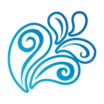 Water ocean splash line gradient style icon Stock Illustration