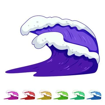 Water ocean waves cartoon vector graphic Stock Illustration