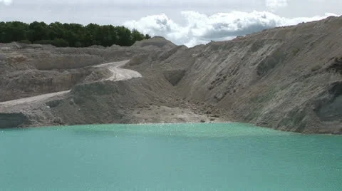 Water in open pit Stock Footage 22516166