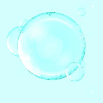 Water or air bubbles 3d illustration. Bubbles in water.Water soap ball Illustrazione stock
