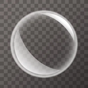 Water or soap bubble isolated on transparent background. Air bubble vector Stock Illustration