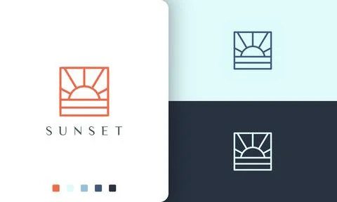 Water or sunlight logo in simple and modern style Illustrazione stock
