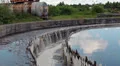 Water overflow from clearing basin. Water treatment plant HD Footage