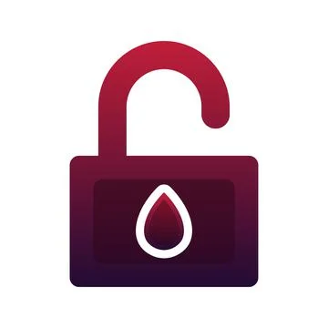 Water padlock gradient logo design template icon Stock Illustration