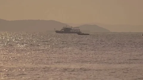 Water paragliding at sunset time Video stock 72490557