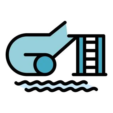 Water park pipe icon vector flat Stock Illustration