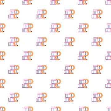 Water park slide playground flat seamless pattern Stockillustratie