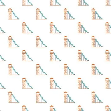Water park slide seamless pattern creating fun background Stock Illustration