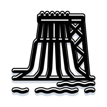 Water park slide structure fun activity icon Stock-Illustration