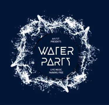 Water party splash Stock Illustration