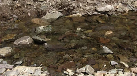 Water passing over rocks on a stream bed Stock-Footage 23243571
