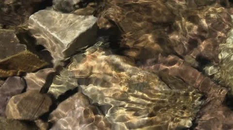 Water passing over rocks on a stream bed Stock-Footage 23243835