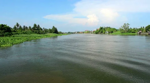 Water passing view from a moving boat Stock Footage 41279024