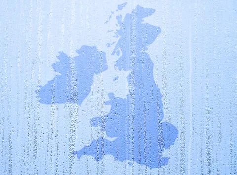 Water pattern over uk map Illustrazione stock
