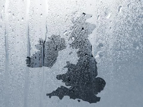 Water pattern over uk map Illustrazione stock