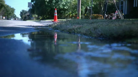 Water Pipe Break WIDE Stock Footage 602171