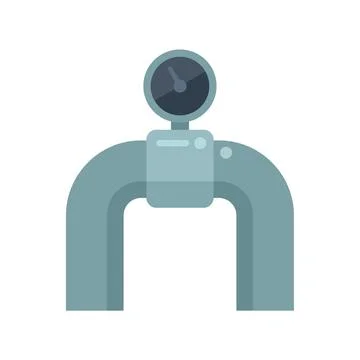 Water pipe control icon flat vector. Metal tube Illustrazione stock