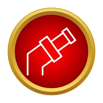 Water pipe fitting outline icon on red background Stock Illustration
