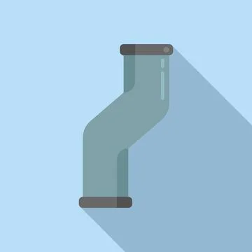 Water pipe icon flat vector. Metal tube Illustrazione stock