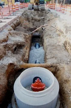 Water pipe installation Stock Photos