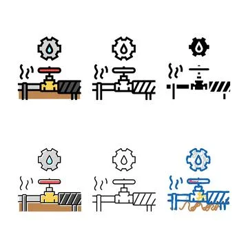 Water pipe insulation home maintenance variations color icon vector Stock Illustration