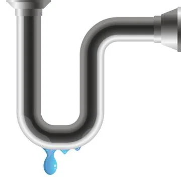 Water pipe with leakage Stock Illustration