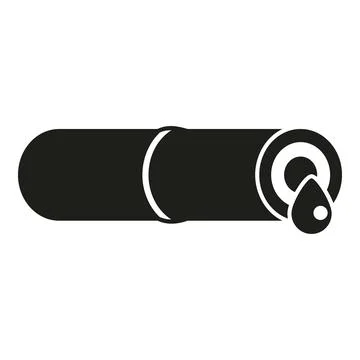 Water pipe leaking drop icon black and white Illustration