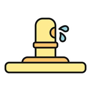 Water pipe leaking drop icon concept illustration Stock Illustration