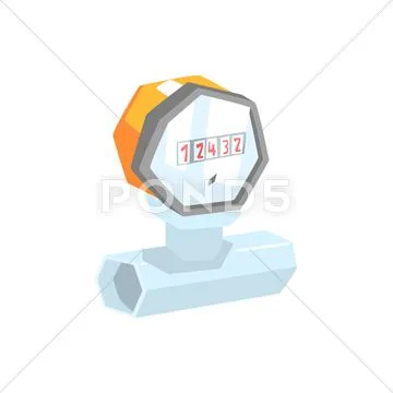 Water Pipe Pressure Counter Stock Illustration