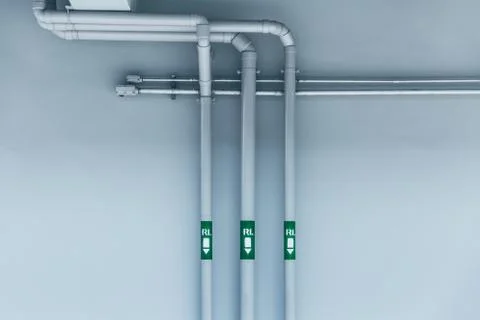 Water pipe system design construction engineering clean line watering design Stock Photos