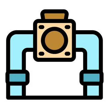 Water pipe with valve controlling flow in pipeline system Illustrazione stock