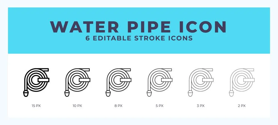 Water pipe vector icon for web and app. Editable stroke vector illustration Stock-Illustration