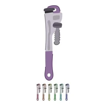Water pipe wrench vector cartoon graphic Stock Illustration